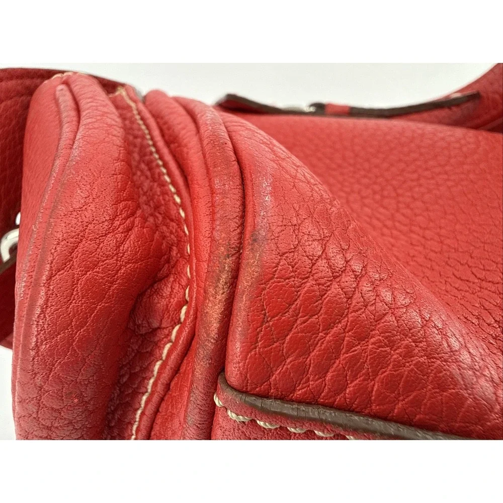 Dooney & Bourke Red Pebbled Leather Purse Satchel Bag